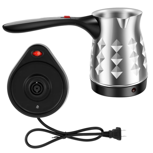 Wekvgz 2Pcs Turkish Coffee Maker with Folding Handle Stainless Steel 500ml Electric Turkish Coffee Machine 5 to 6 Cups Capacity Turkish Electric Coffee Maker Machine for Home Travel