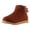 Brown, variant on Bmisegm Suede Boots for Women Booties Womens Shoes Fashion Lightweight Round Toe Thick Sole Flat Suede Low Tube Metal Buckle Short Boots Boots for Women Black 7.5