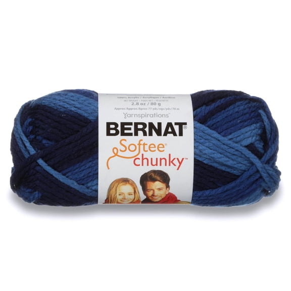 Bernat® Fil Ombre Softee® Chunky™, Acrylique #6 Super Volumineux, 2,8oz/80g, 77 Yards