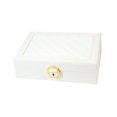 thumbnail image 3 of lionlar Travel Jewelry Box, Jewelry Storage Display Holder Mini Double Layer Soft Velvet White, 3 of 7