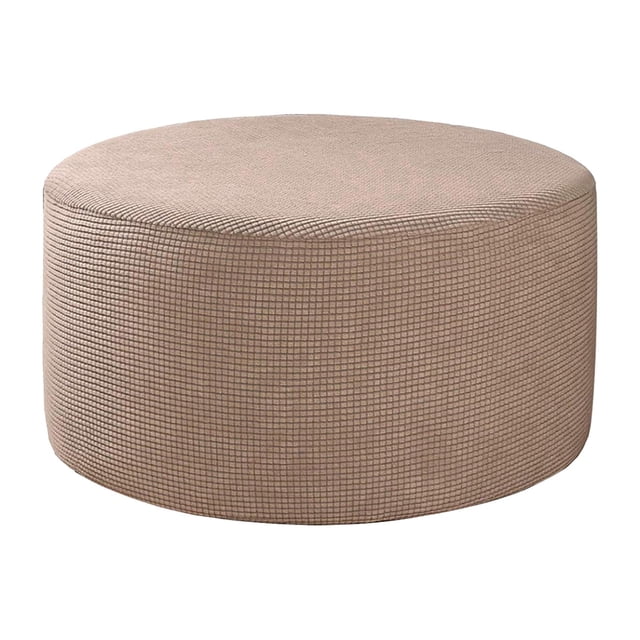Lipstore Housse Extensible pour Pouf de Couleur kahki, Conçue pour les Repose-Pieds Ronds Ou ottomans dans les Salons. Fabriquée en Tissu jacquard Tricoté en polyester à Haute Extensibilité avec une Petite texture à Carreaux. Convient à ottomans d'Un Diamètre de 12,83-25,6 Pouces et d'Une Hauteur de 16,93-17,72 Pouces. Comprend des Boucles Élastiques pour un Ajustement Sécuritaire et une protection Complète contre les Taches et l'Usure. Lavable à la Machine pour un Entretien Facile.