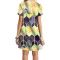 thumbnail image 4 of Jienlioq Robe Femme Grande Taille Liquidation Mode Femme Décontractée Manches Courtes Col Rond Imprimé Robe Mini Ample, 4 of 9