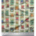 thumbnail image 1 of Soimoi Rayon Fabric Woodgrain Texture & Cartoon Machine Hardware Print Fabric by Yard 42 Inch Wide, 1 of 3