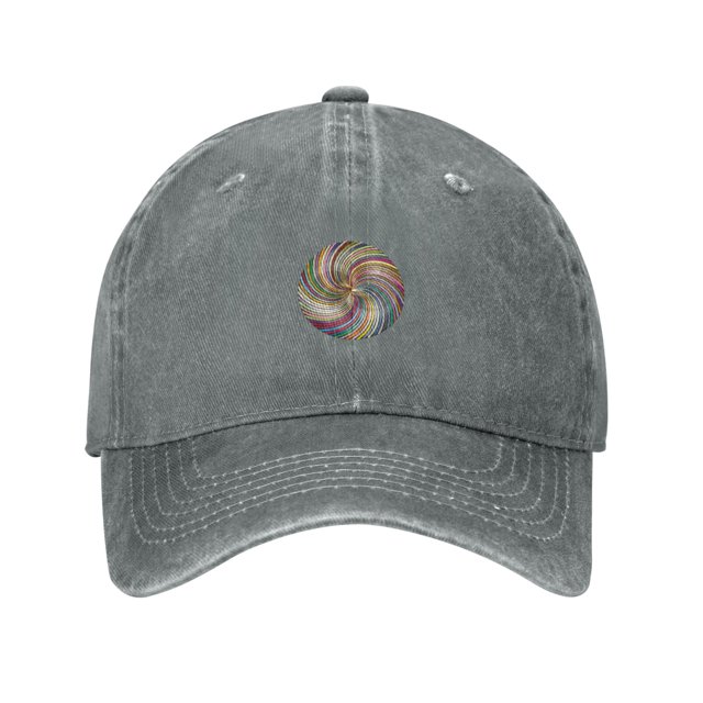 ZICANCN Abstract Rainbow Swirl Casquette de Baseball Réglable Femmes, Chapeaux pour Hommes Adulte Lavé Coton Denim Baseball Caps Mode Gris
