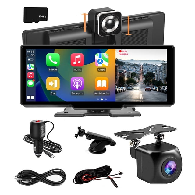 Maytalsory Portable 10.26Inch HD IPS Touchscreen Car Stereo Radio Monitor Car-play Wireless Android Auto Wireless Convenient 128GB