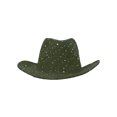 thumbnail image 1 of Chapeau de Cowboy à Paillettes avec Garniture en Sequins - Vert Olive, 1 of 2