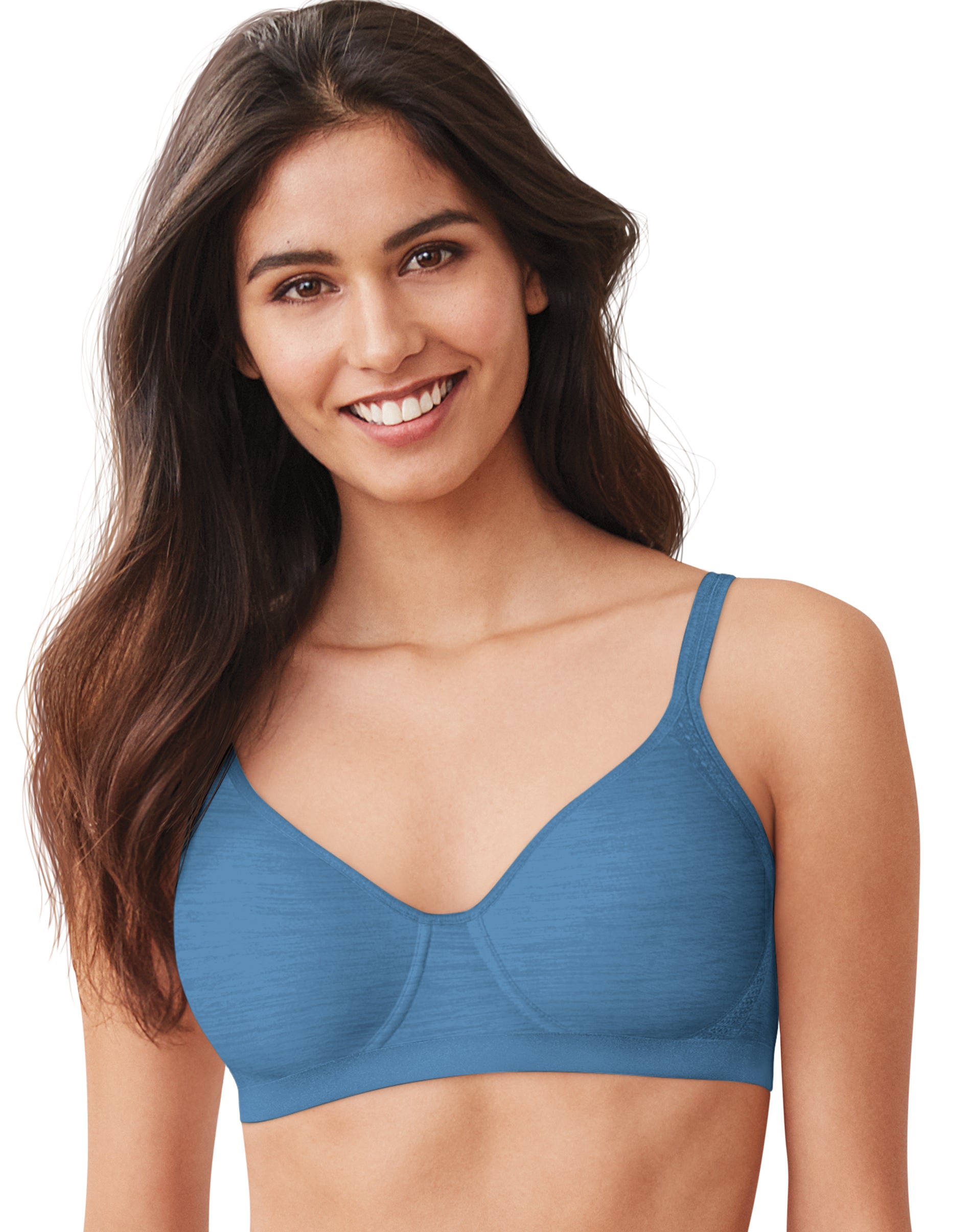 Hanes Womens X-Temp Foam Wirefree Bra, M, Magical Blue Heather
