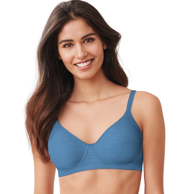 Hanes Womens X-Temp Foam Wirefree Bra, L, Magical Blue Heather