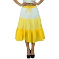 thumbnail image 1 of Bimba Flaired Cotton Boho Summer Skirt Elastic Waist Mid-Calf Ruffle Skirts, 1 of 7