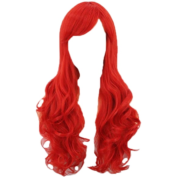 Riforla Little Ariel Wig Wavy Wig Synthetic Long Red Curly Wigs Womens Wigs Red