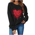 thumbnail image 2 of Aboser T-Shirts de la Saint-Valentin pour Femmes à Manches Longues Hauts de Fête T-Shirt de la Saint-Valentin Blouse Décontractée à Cœur d'Amour T-Shirt Doux à Col Rond Raglan, 2 of 4