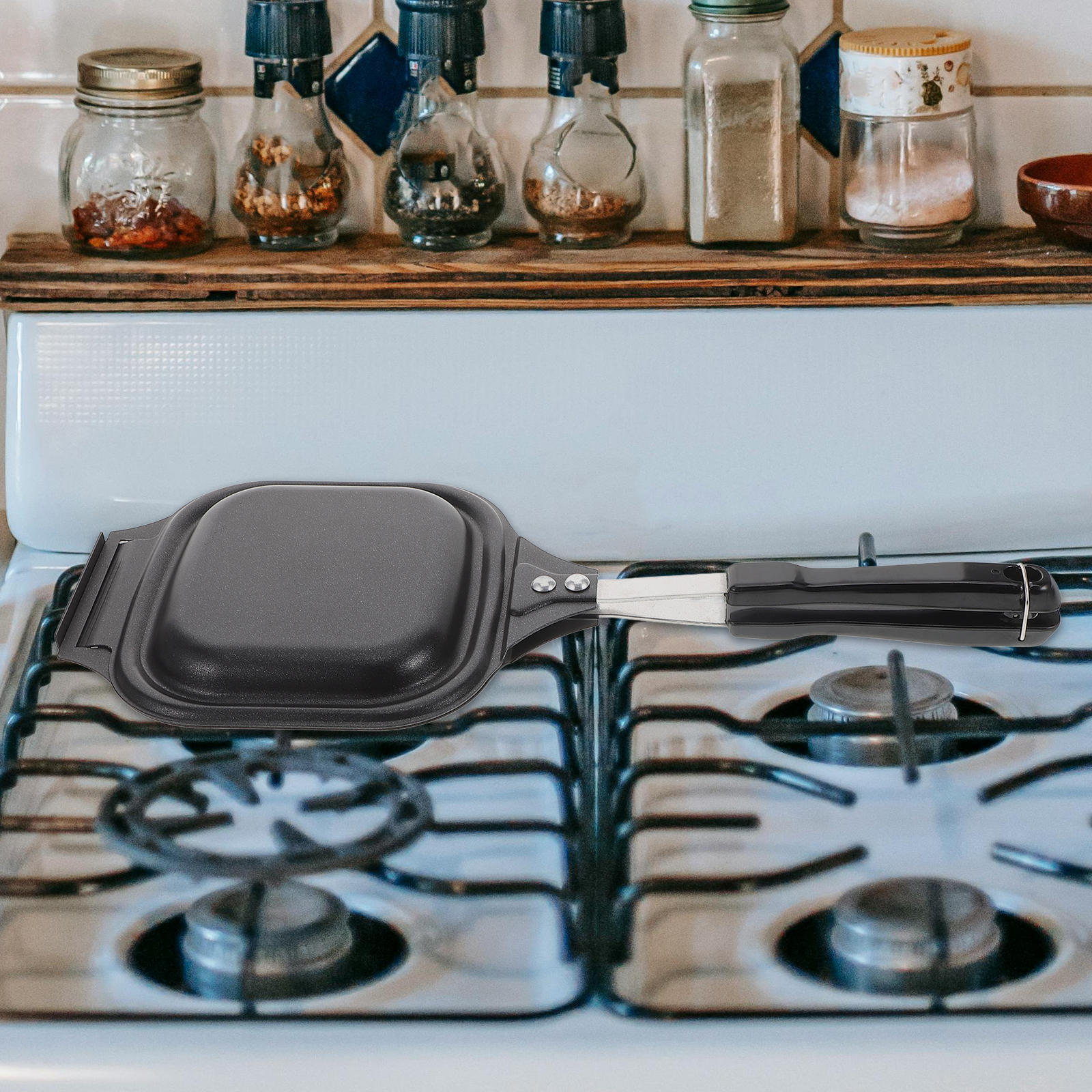 OUNONA Toast Bread Iron Nonstick Cooking Tool For Cooking Enthusiasts 1Set