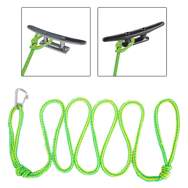 s Mooring Rope Docking Lines Braided with Hook High Performance Boat Accessories Boat Cords Dock Line for Water Sports Canoe Boating 15ft