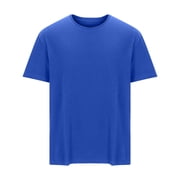 Chemises Rouges pour Hommes T-shirts Hommes Coton Col rond Tee Chemise T-Shirt Casual de base Bleu 5XL