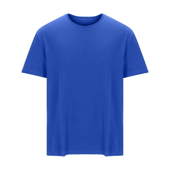 Red Shirts for Men Men's T-Shirts Cotton Crew Neck Tee Shirts Basic Casual Wear T Shirt Blue 5XL