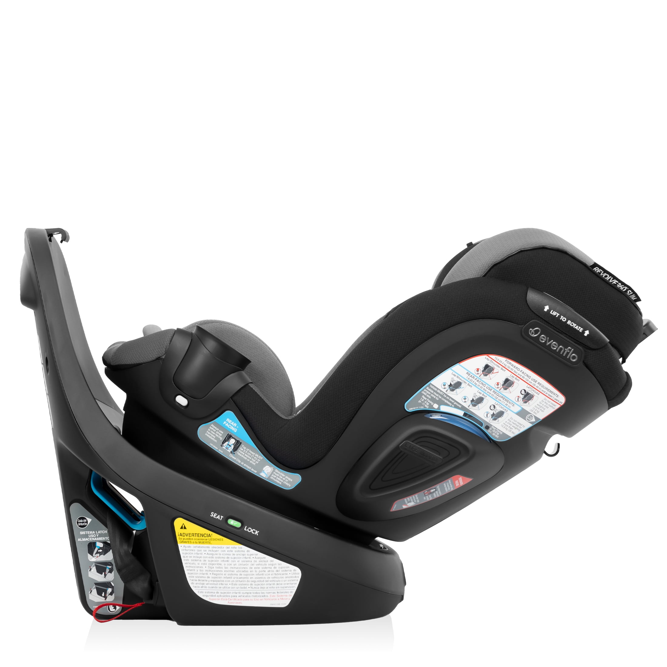 Evenflo Revolve360 Slim 2-in-1 Rotational Car Seat with SensorSafe