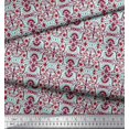 thumbnail image 2 of Soimoi Moss Georgette Fabric Damask Ethnic Decor Fabric Printed Yard 42 Inch Wide, 2 of 3
