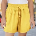 thumbnail image 2 of Zpanxa Kids Shorts Polyester Spandex Solid Color Elastic Waistband with Drawstring Sports Leisure 7-8 Years, 2 of 7
