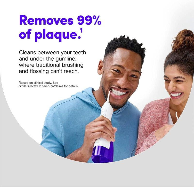SmileDirectClub Premium Edition Water Flosser - XL Water Reservoir with 2 Nozzles, Waterproof and Cordless Design, 3 Pressure Modes - Removes 99% of Plaque