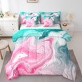thumbnail image 1 of YST Marble Bed In A Bag With Sheets,Abstract Abstract Fluid Bedding Set Pink Green Gradient Twin Comforter Set 7 Piece For Kids Teen Adults,Marbling Sheet Set With Comforter, 1 of 1