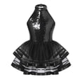 thumbnail image 1 of inhzoy Robe de Danse en Tulle à Sequins pour Filles, Tutu de Jazz Latin, Tenue de Danse de Salon Noire 10, 1 of 7