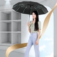thumbnail image 4 of TopLLC 60 Rib Folding Umbrella For Sunny And Rainy Days Fully Automatic Umbrella Large Reinforced Plastic Sunshade And Sun Protection Umbrella Folding fabric rain gear, 4 of 6