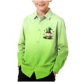 thumbnail image 1 of RXMEKW Chemise à Manches Longues Imprimée de la Saint-Patrick pour Garçons avec Col Rabattu, 95 % Coton 5 % Élasthanne, Vert, 1 of 7