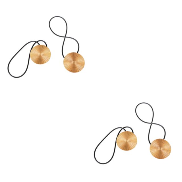 yingyy 1/2/3/5 2 Pieces Curtain Tieback Round Polyester Replacement Simple Style Household Kitchen Sunshade Drape Fixing Fastener Gold 2PCS