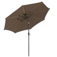thumbnail image 1 of Patiojoy 10FT Solar Umbrella Patio Umbrella with 112 LED Lights Outdoor Table Market Umbrella with Crank Lifting Handle & Push Button Tilt System Coffee, 1 of 10
