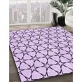 thumbnail image 3 of Ahgly Company Tapis d'Intérieur Rectangulaire Transitionnel Lavable à la Machine, Motif Fleur Violet Violet, 4 Pieds x 6 Pieds, 3 of 7
