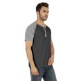 thumbnail image 2 of Inkmeso Short Raglan Sleeve Cotton Lightweight Solid T-Shirts Classic Henley T-Shirt For Mens, 2 of 7