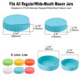 thumbnail image 4 of Unique Bargains Plastic Mason Jar Lid Regular and Wide Mouth Mason Canning Jar Top Food Storage 12 Pack Assorted Color, 4 of 7
