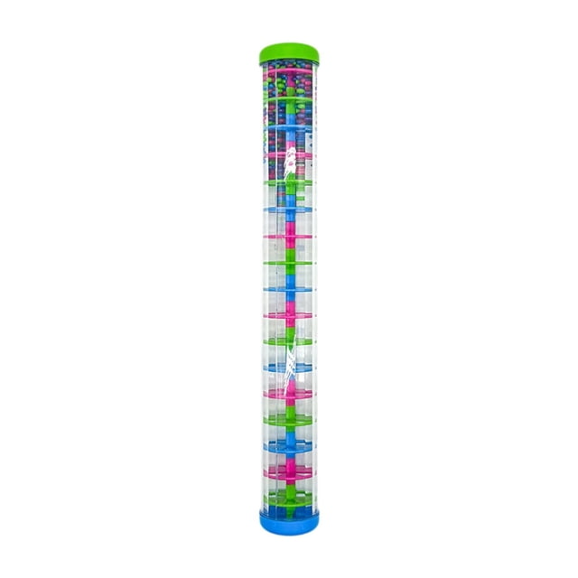 Esquirla Beaded Rainmaker Infants Musical Toy Sensory Development for Nursery Infants green and blue lid