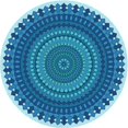 thumbnail image 1 of Ahgly Company Tapis d'Intérieur Ronds Transitionnels Bleus Lavables à la Machine, 3 Pieds Rond, 1 of 7