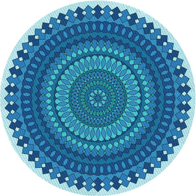 Ahgly Company Tapis d'Intérieur Ronds Transitionnels Bleus Lavables à la Machine, 3 Pieds Rond