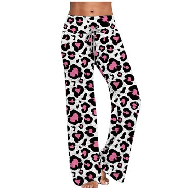 CEHVOM Pantalon Large Décontracté Confortable pour Femmes Imprimé Floral Taille Élastique