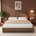 thumbnail image 1 of Hcore Boucle Bed Frame Queen Size,Modern Coffee Bed Frame with Adjustable Headboard, Soft Rounded Corners,No Box Spring Required,Easy Assembly, 1 of 6