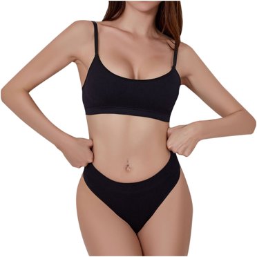 TopLLC Soutiens-Gorge pour Femmes Soutiens-Gorge de Tous les Jours pour Femmes Sans Armatures à Bretelles avec Coussinet de Poitrine Grande Taille Ensemble Confortable sous-Vêtements