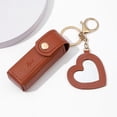 thumbnail image 1 of Heart-shaped Mirror Lipstick Storage Box with Keychain - Mini Makeup Organizer for Purse, Wallet & Backpack - Compact & Lightweight (1 Piece),Compact,YISHFHP,Coffee, 1 of 8