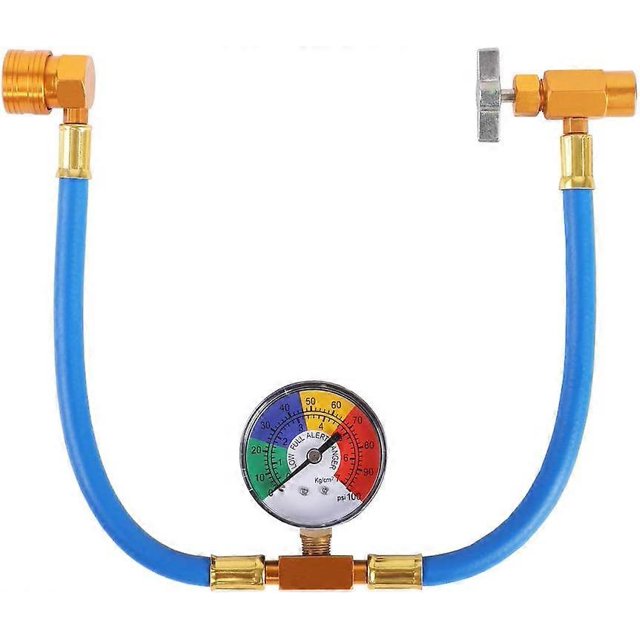 Boyau de Charge CA avec Jauge, Trousse de Recharge de Réfrigérant R134A pour Voiture, Boyau de Charge U pour Climatisation Auto avec Compteur de Mesure à Basse Pression et Canette Acme de 1/2 Pouces