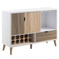 thumbnail image 1 of Furniture of America Transitional Wood 10-Bottle Wine Rack in White with Storage Drawer and Cabinet, 1 of 10