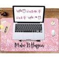 thumbnail image 5 of Extended Gaming Mouse Pad(35.4x15.7 in), Large Desk Pad Laptop Computer Keyboard Mat Waterproof Desk Decor Writing Pad for Work, Game, Office, Home - Pink Stay Positive, 5 of 5