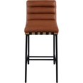 thumbnail image 3 of Meridian Furniture Burke Cognac Vegan Leather Bar Stool, 3 of 7