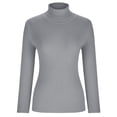 thumbnail image 4 of Aqestyerly Chandails à Col Montant pour Femmes Mode Femmes Uni Manches Longues Chandail Col Roulé Décontracté Hauts HWRETIE, 4 of 8