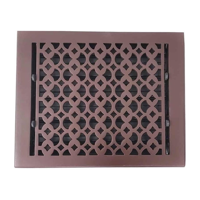 Registre d'Aération de Plancher en Fonte 10′′ x 12′′ avec Registre – Design Tudor Champignon Robuste, Couvercle de Grille CVC Enduit de Poudre Durable et Antirouille pour Planchers, Murs et Plafonds – Prima Decorative Hardware