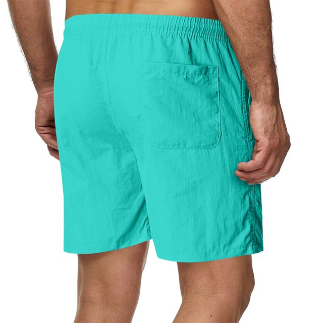 Plebaso Casual Shorts Mens Elastic Waist Lightweight Summer Shorts Solid Color Drawstring Beach Shorts
