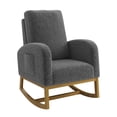 thumbnail image 1 of Nursery Rocking Chair, Rocking Chair Nursery for Mom, Comfy Upholstered Nursery Rocker with High Back & Pocket, Modern Wingback Accent Chair for Reading Living Room Bedroom, 1 of 7