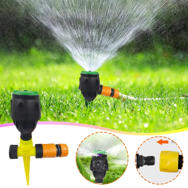 TopLLC Alliage Jardin Arroseurs Sol Insert 4 Points Moyenne Distance Arroseur 360 Degrés Automatique Rotation Arroseur Nouvelle Tête Arroseur Extérieur Grande Surface Sprin sur Dégagement