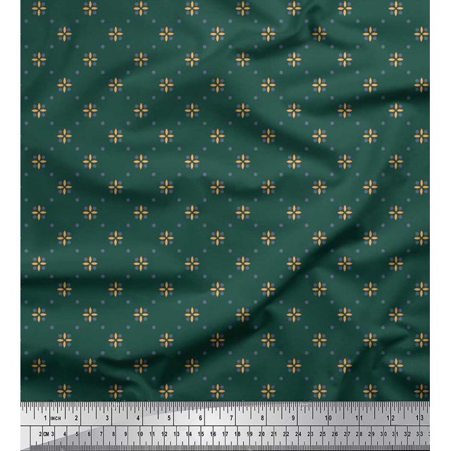 Soimoi Velvet Fabric Dot & Floral Small Fabric Prints by Yard 58 Inch Wide