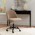 thumbnail image 2 of Linon Stormy Adjustable Swivel Office Chair Black Metal Base in Beige Fabric, 2 of 18